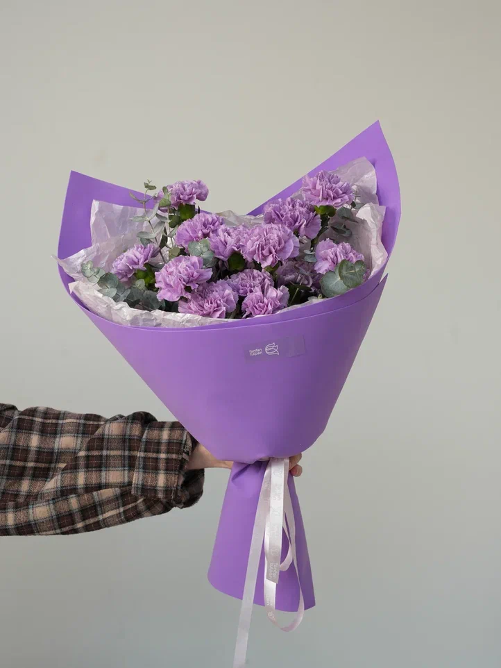 Гвоздики букет Сиреневый блюз